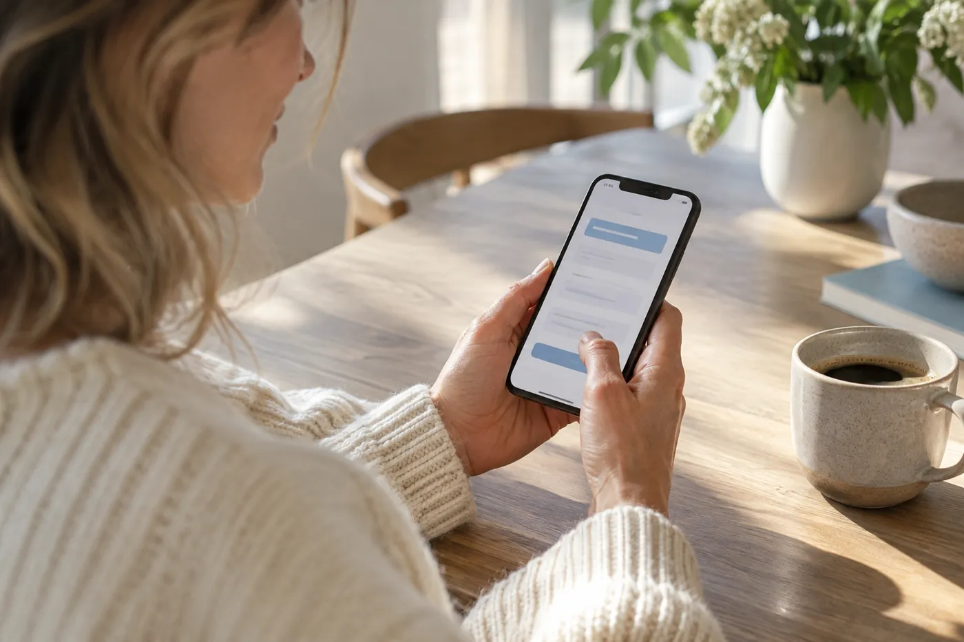 Completing the online intake on a phone