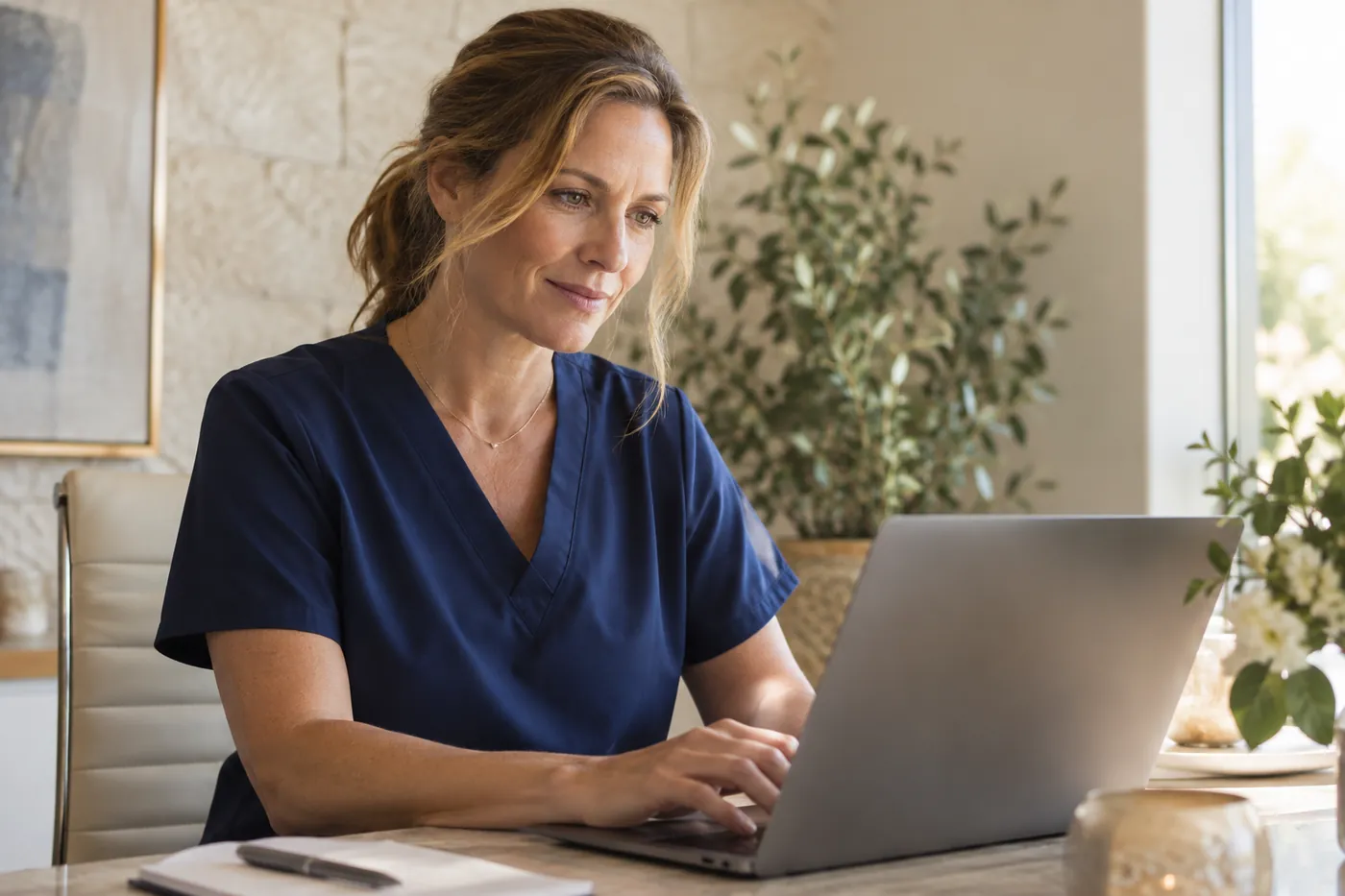 Licensed clinician reviewing an intake